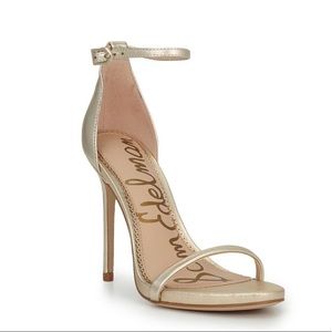NWOT Sam Edelman Gold Ariella Ankle Strap Heels